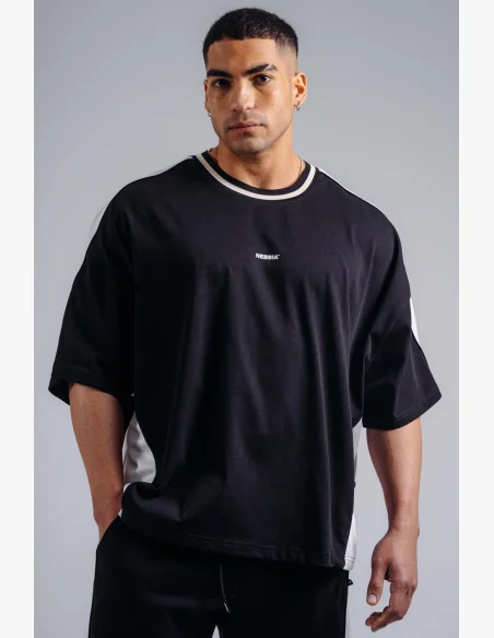 NEBBIA Oversized tričko PRIMAL černé