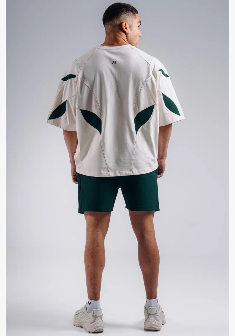 NEBBIA Oversized pump cover tričko PRIMAL krémové