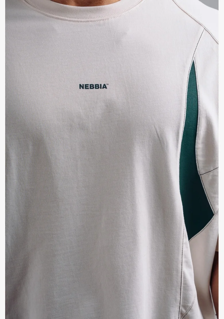 NEBBIA Oversized pump cover tričko PRIMAL krémové