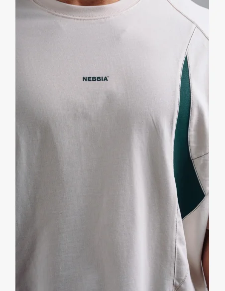 NEBBIA Oversized pump cover tričko PRIMAL krémové