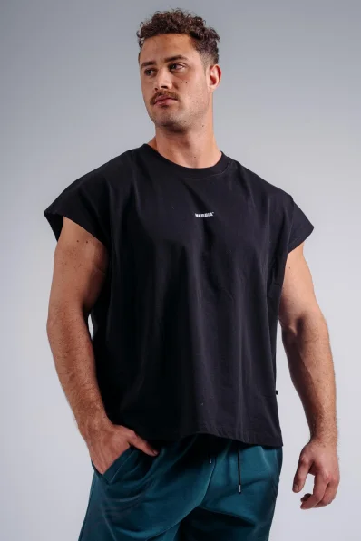 NEBBIA Oversized tank top '97 PRIMAL černý