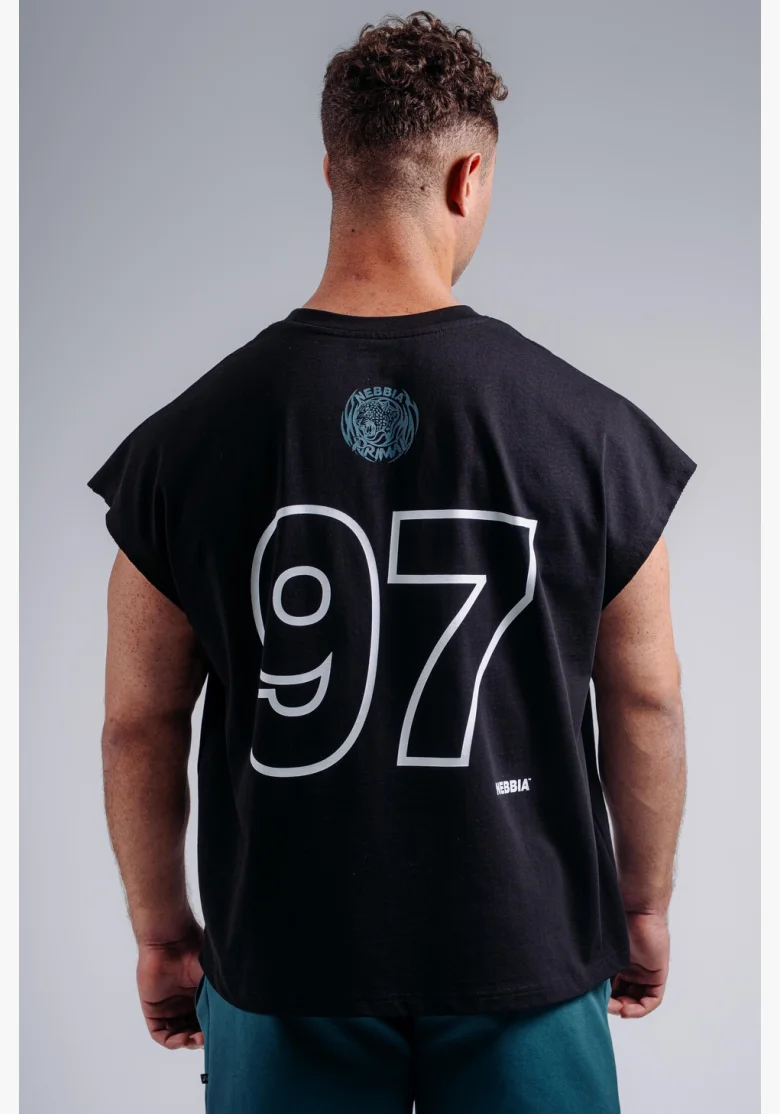NEBBIA Oversized tank top '97 PRIMAL černý