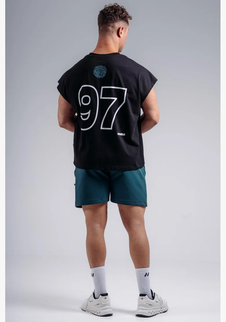 NEBBIA Oversized tank top '97 PRIMAL černý