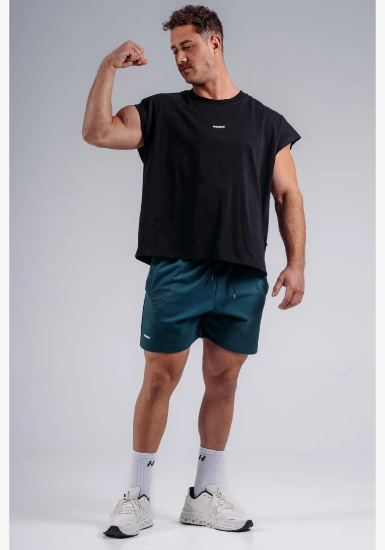 NEBBIA Oversized tank top '97 PRIMAL černý
