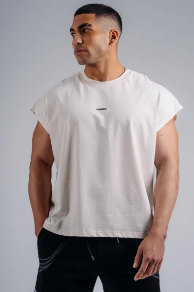 NEBBIA Oversized tank top '97 PRIMAL krémový