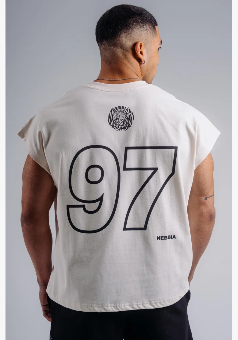 NEBBIA Oversized tank top '97 PRIMAL krémový