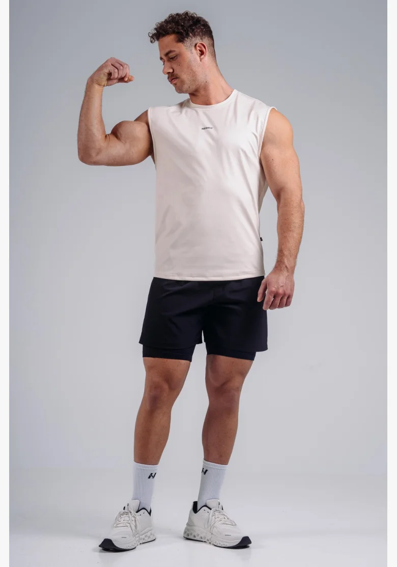 NEBBIA Funkční tank top PRIMAL krémový