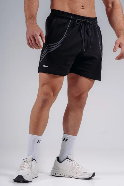 NEBBIA Oversized tréninkové šortky PRIMAL černé