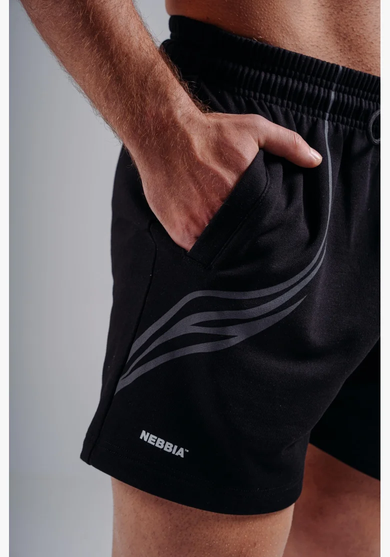 NEBBIA Oversized tréninkové šortky PRIMAL černé