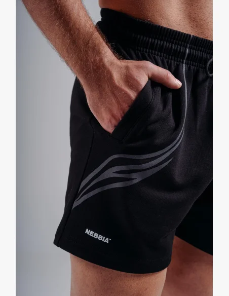 NEBBIA Oversized tréninkové šortky PRIMAL černé