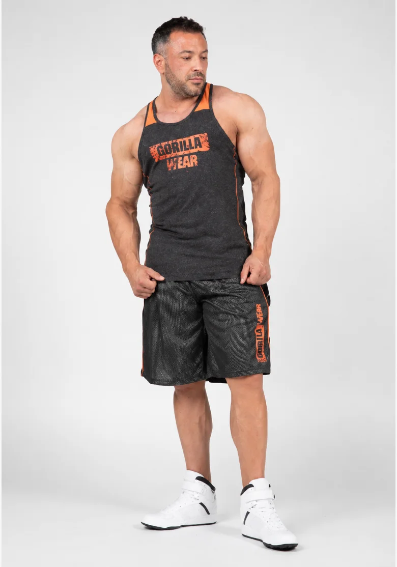 Gorilla Wear pánské šortky Wallace Mesh – šedá / oranžová