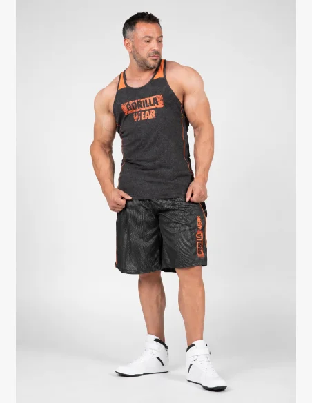 Gorilla Wear pánské šortky Wallace Mesh – šedá / oranžová