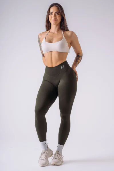 NEBBIA High-waist push-up legíny POWER climbing ivy