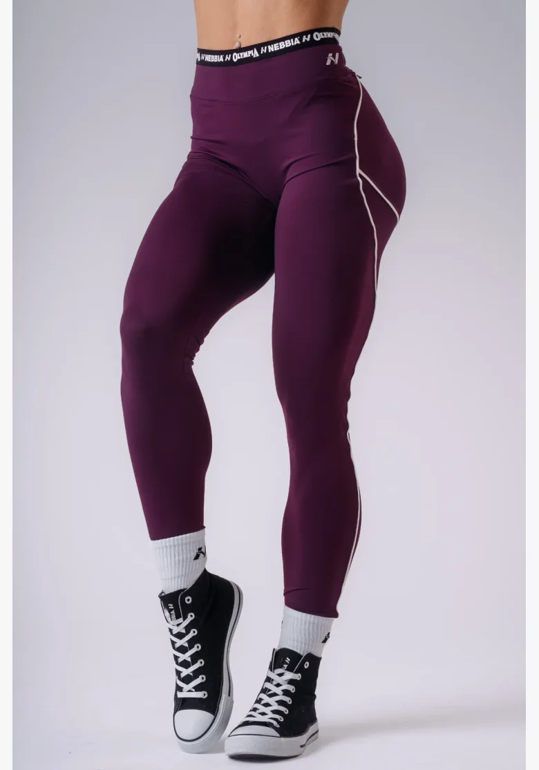 NEBBIA x Olympia High-Waist legíny bordové