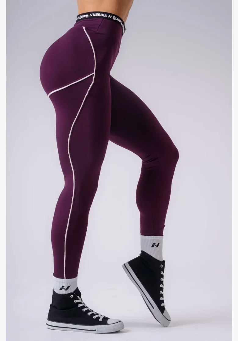 NEBBIA x Olympia High-Waist legíny bordové