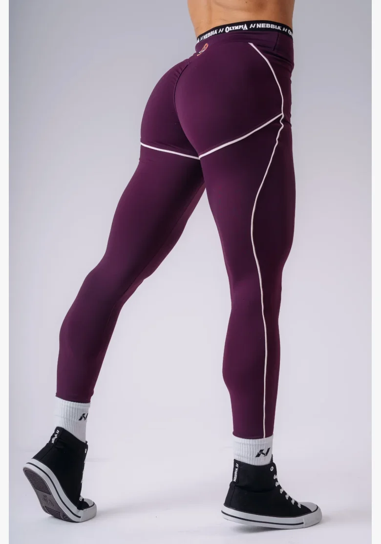 NEBBIA x Olympia High-Waist legíny bordové