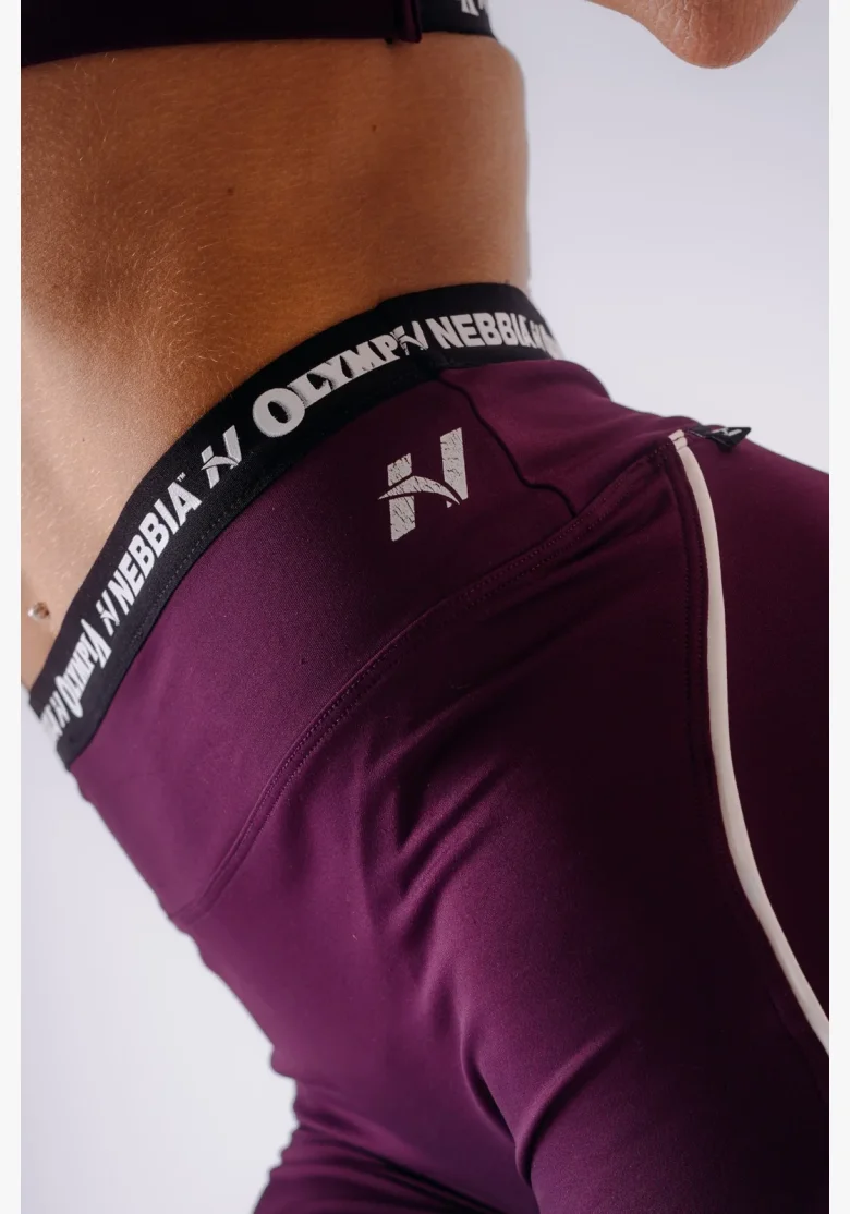 NEBBIA x Olympia High-Waist legíny bordové