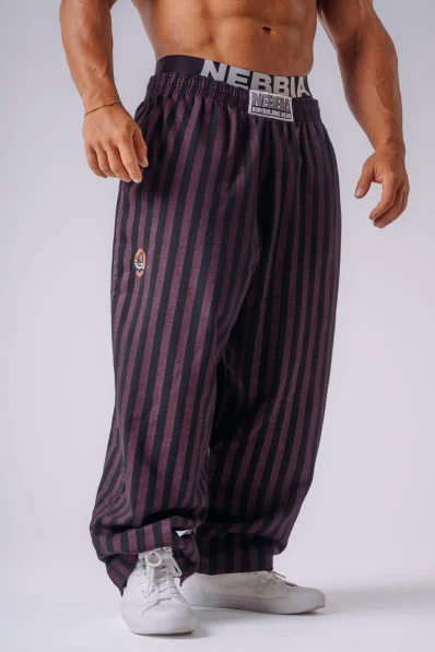 NEBBIA x Olympia Pinstripe tepláky potent purple 2