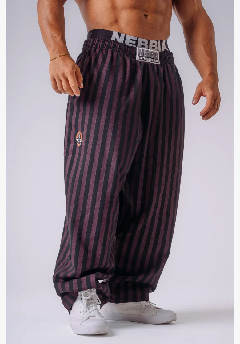 NEBBIA x Olympia Pinstripe tepláky potent purple