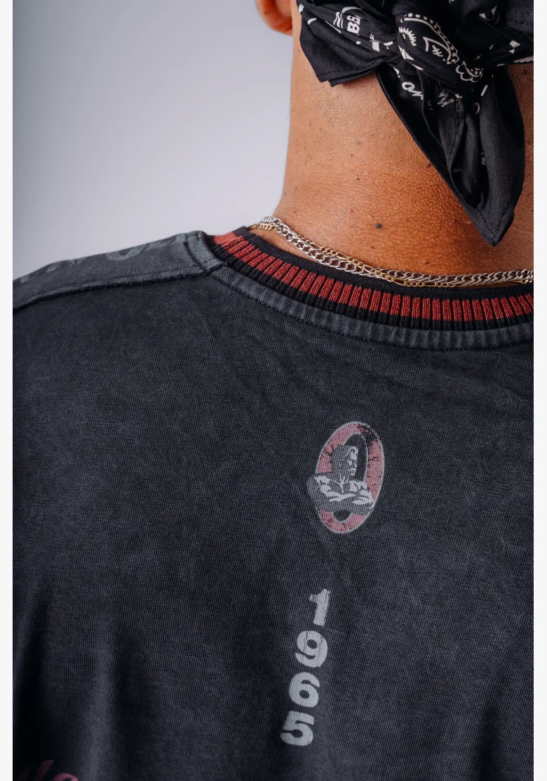 NEBBIA x Olympia tričko s dlouhým rukávem dark grey