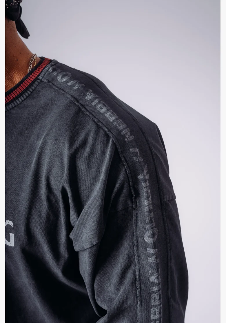 NEBBIA x Olympia tričko s dlouhým rukávem dark grey