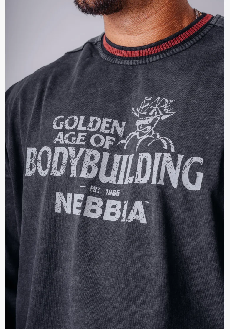 NEBBIA x Olympia tričko s dlouhým rukávem dark grey