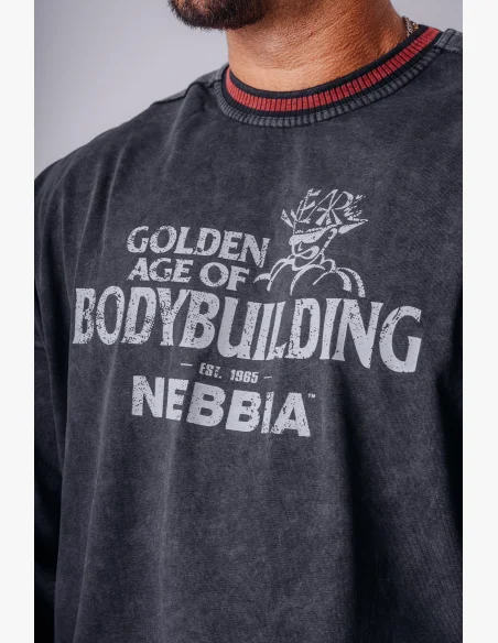 NEBBIA x Olympia tričko s dlouhým rukávem dark grey