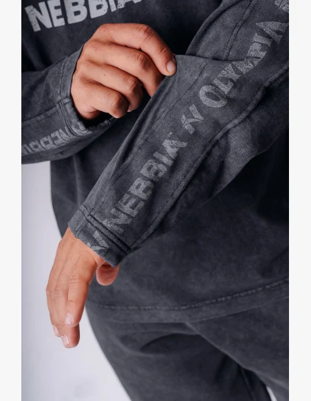 NEBBIA x Olympia tričko s dlouhým rukávem dark grey