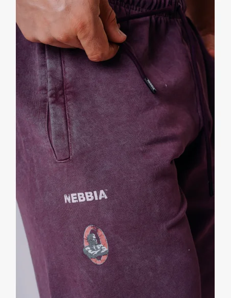 NEBBIA x Olympia teplákové šortky potent purple