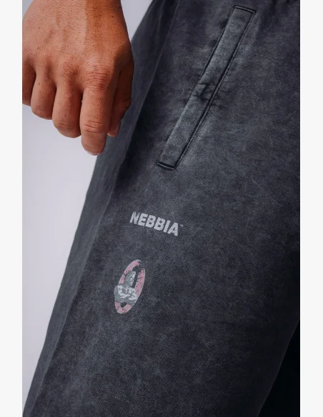NEBBIA x Olympia teplákové šortky dark grey