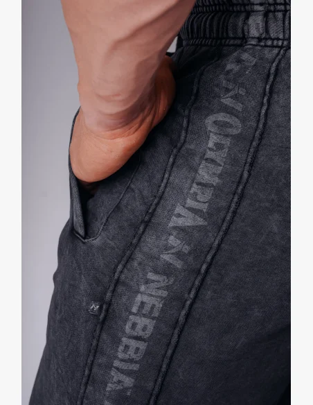 NEBBIA x Olympia volné tepláky dark grey