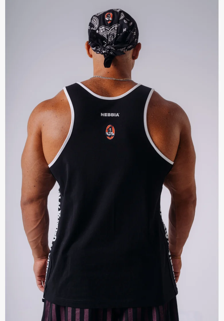 NEBBIA x Olympia Muscle Back Stringer tílko black