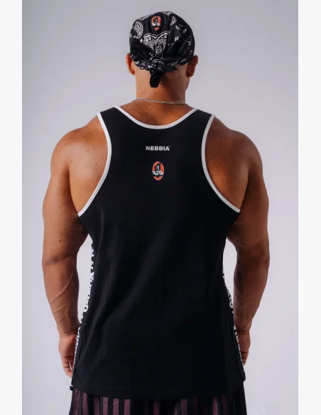 NEBBIA x Olympia Muscle Back Stringer tílko black