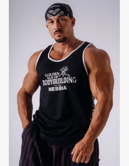 NEBBIA x Olympia Muscle Back Stringer tílko black