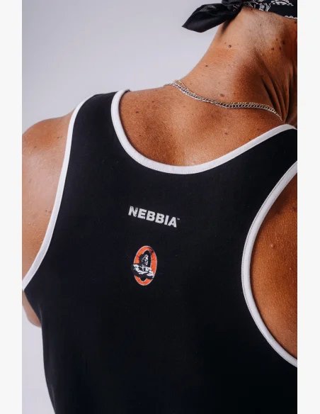 NEBBIA x Olympia Muscle Back Stringer tílko black