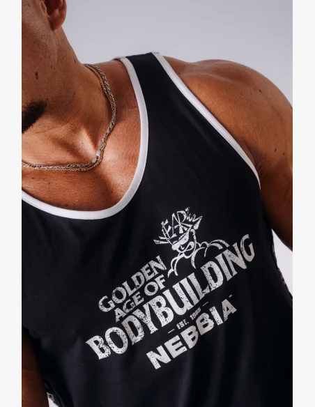 NEBBIA x Olympia Muscle Back Stringer tílko black