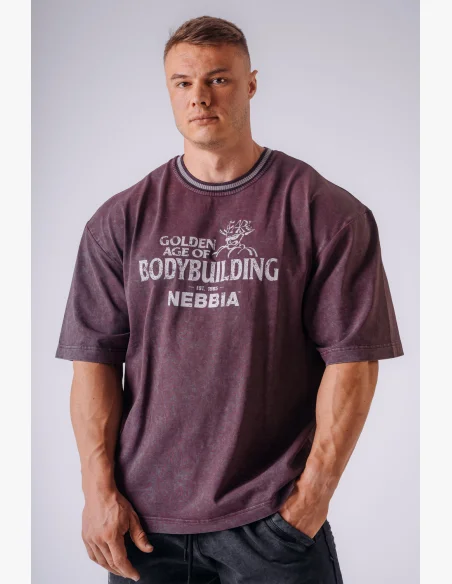NEBBIA x Olympia Heavyweight Cotton tričko potent purple