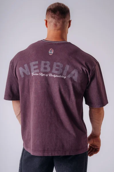NEBBIA x Olympia Heavyweight Cotton tričko potent purple 2