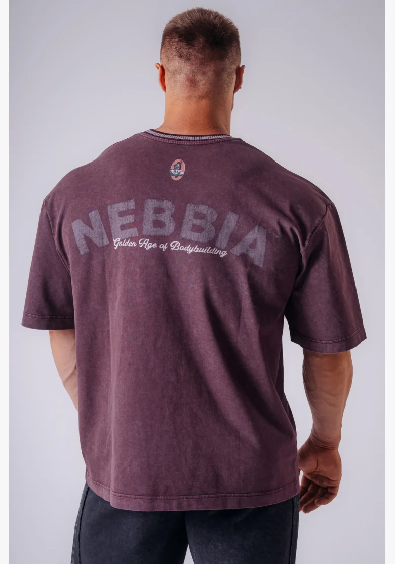 NEBBIA x Olympia Heavyweight Cotton tričko potent purple