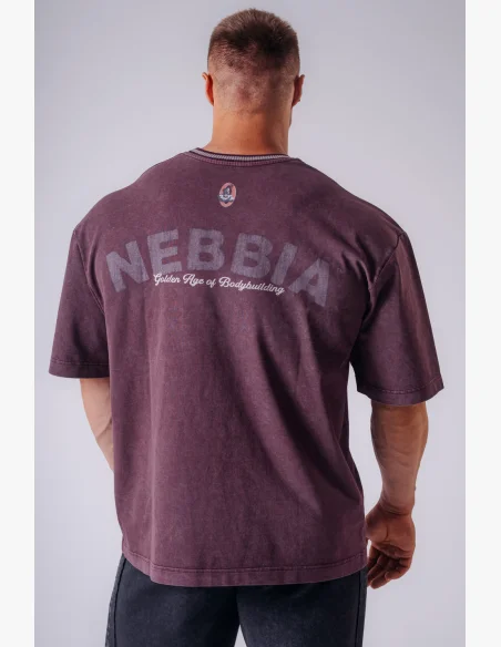 NEBBIA x Olympia Heavyweight Cotton tričko potent purple