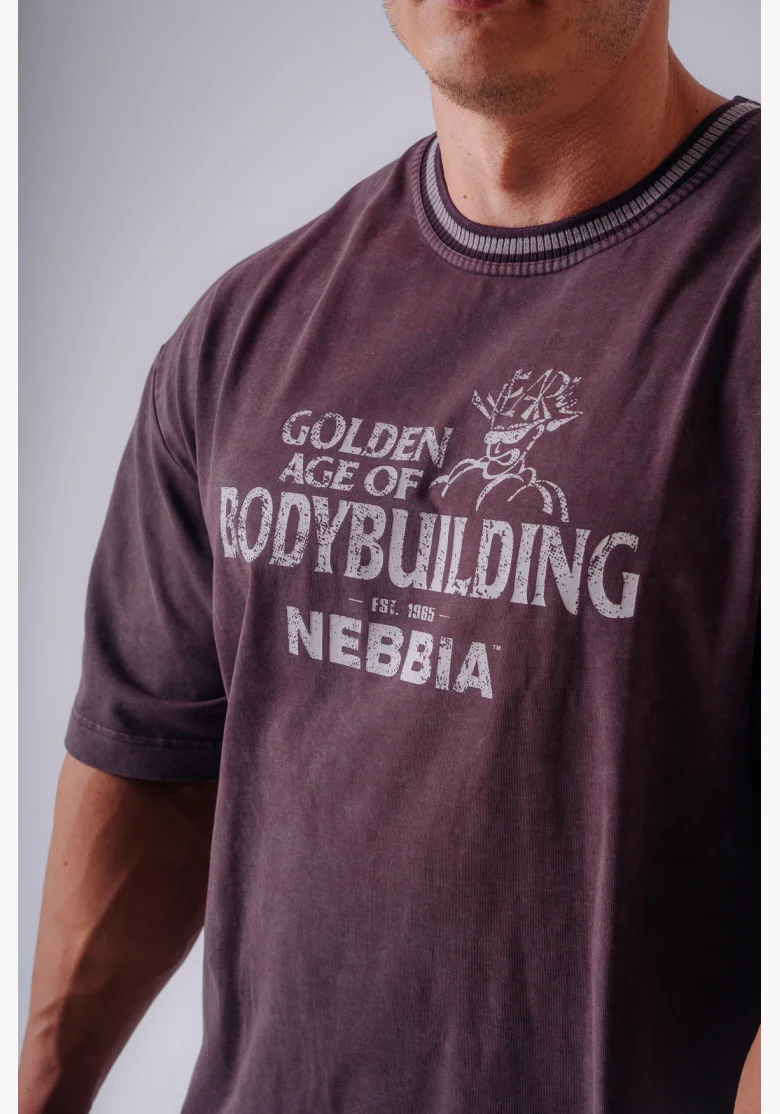 NEBBIA x Olympia Heavyweight Cotton tričko potent purple