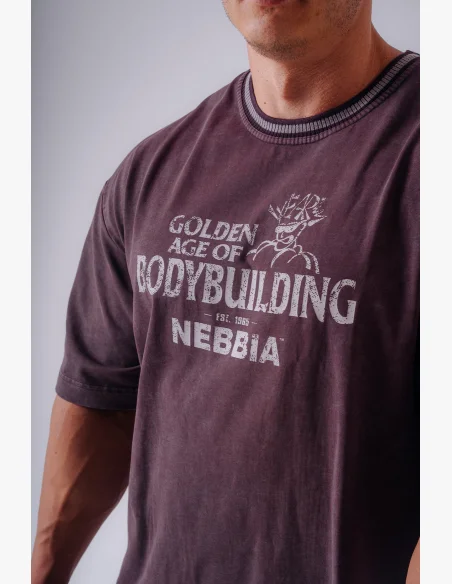 NEBBIA x Olympia Heavyweight Cotton tričko potent purple