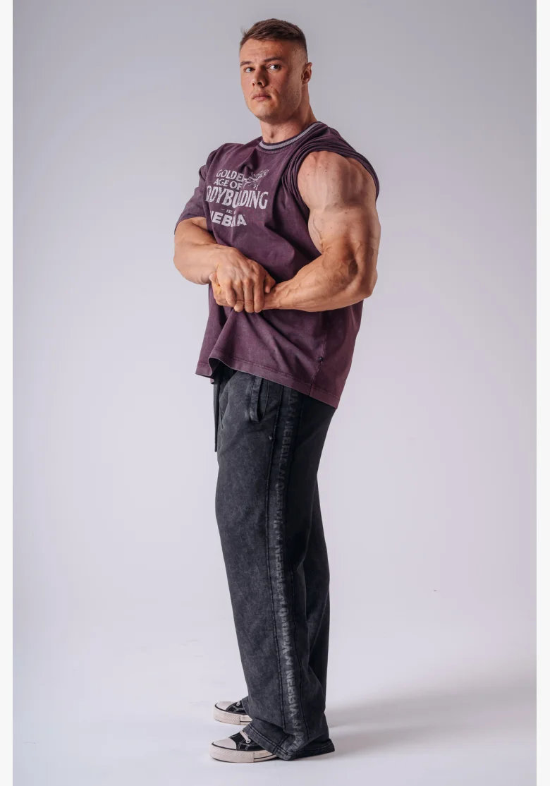 NEBBIA x Olympia Heavyweight Cotton tričko potent purple
