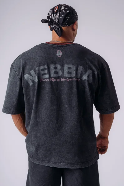 NEBBIA x Olympia Heavyweight Cotton tričko dark grey 2