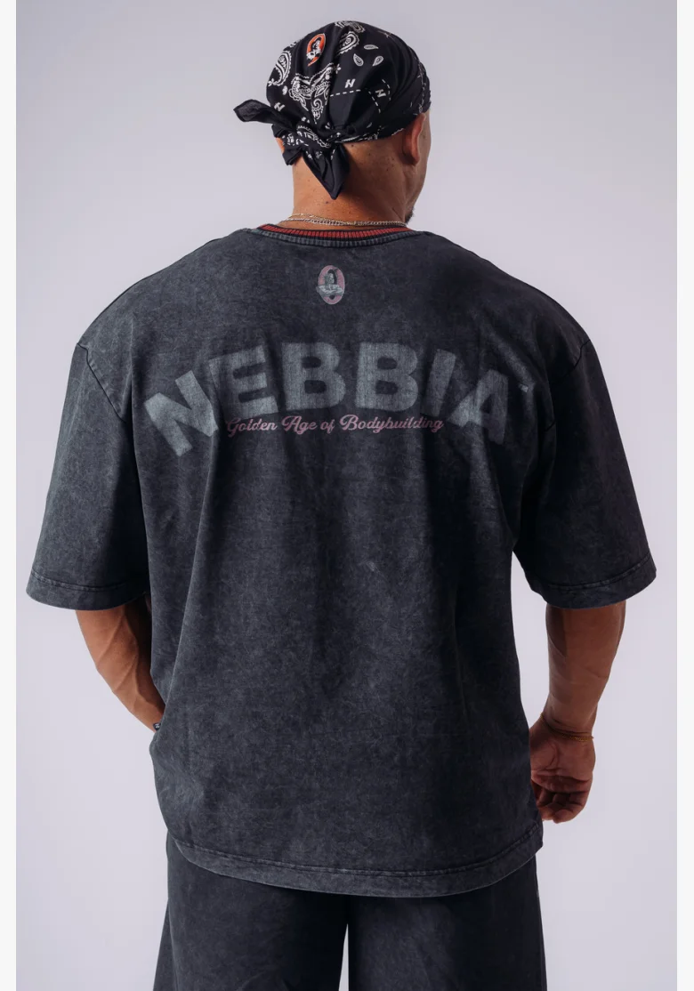 NEBBIA x Olympia Heavyweight Cotton tričko dark grey