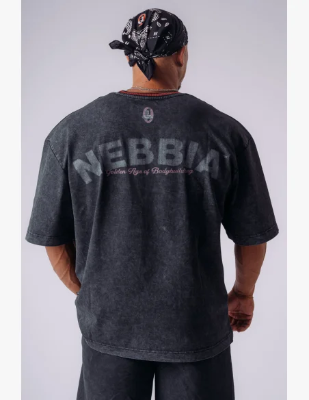 NEBBIA x Olympia Heavyweight Cotton tričko dark grey