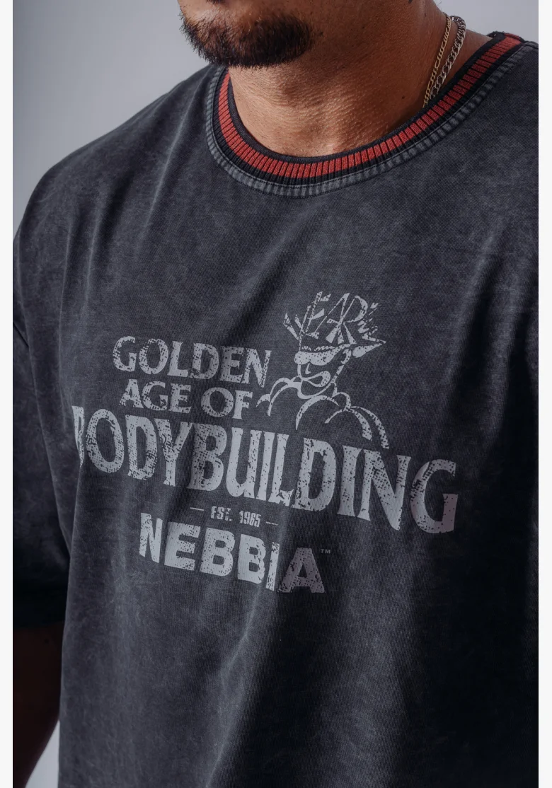 NEBBIA x Olympia Heavyweight Cotton tričko dark grey