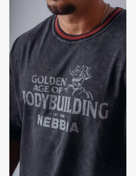 NEBBIA x Olympia Heavyweight Cotton tričko dark grey