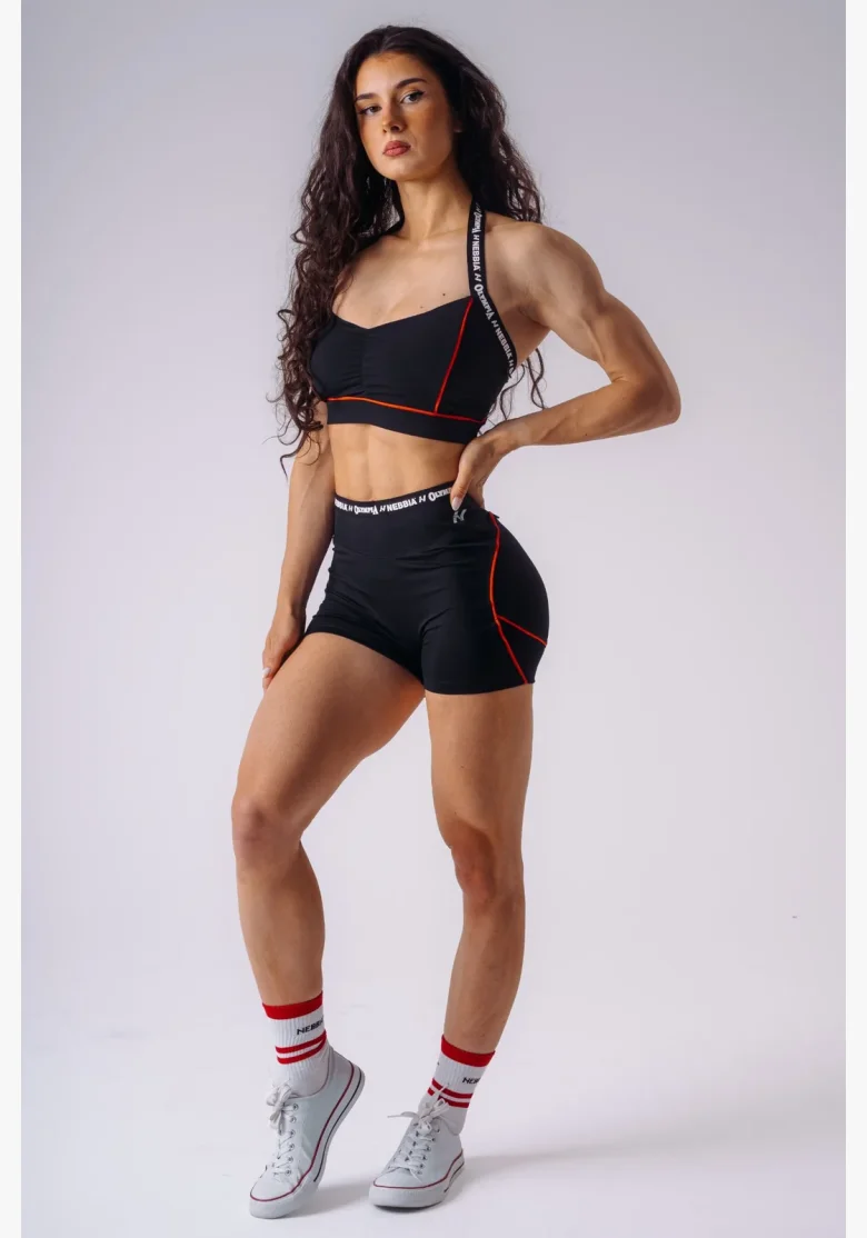 NEBBIA x Olympia Open-Back sportovní podprsenka černá