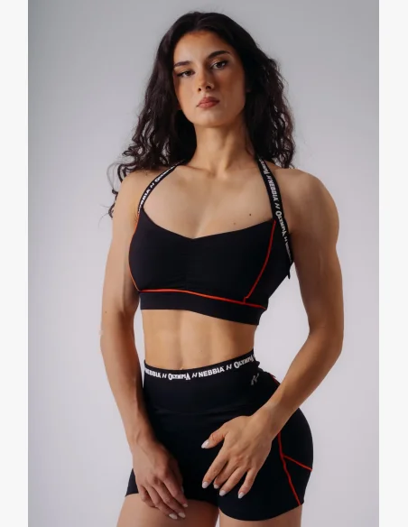NEBBIA x Olympia Open-Back sportovní podprsenka černá